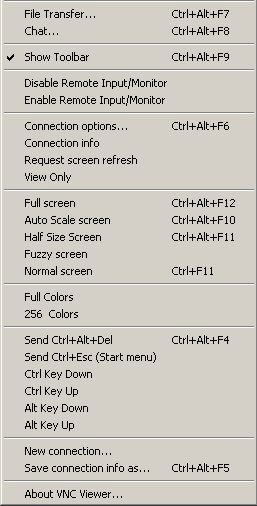 Viewer context menu Viewer context menu